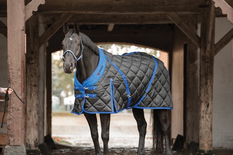 Couverture D'écurie CATAGO 100g - Noir/Gris Pour Chevaux - Stalldecke